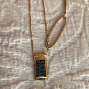 Madewell Asymmetrical Blue Marble Necklace